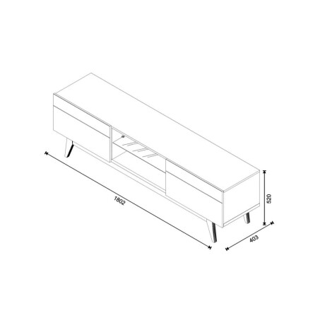 Rack para TV Dune 2.2 Linea Manhattan Natural/Blanco