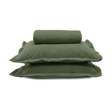 Juego Colcha y Funda Piquet Dohler 1 Plaza 100% Algodón Verde