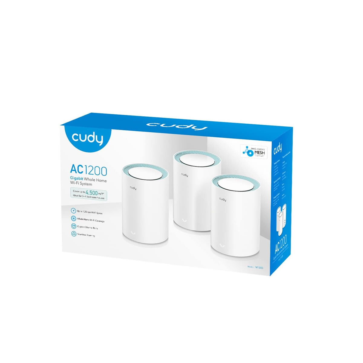 Mesh Cudy Extensor Wifi AC1200 Pack x3 2 Puertos Gigabit 