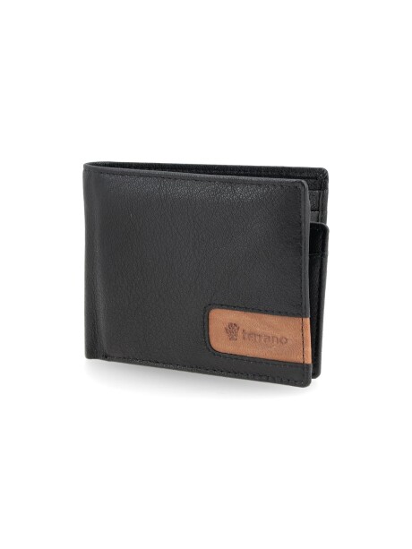 Billetera Cuero Con Grifa Negro