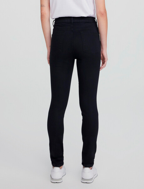 PANTALÓN DE JEAN CINTURA MEDIA SKINNY NEGRO