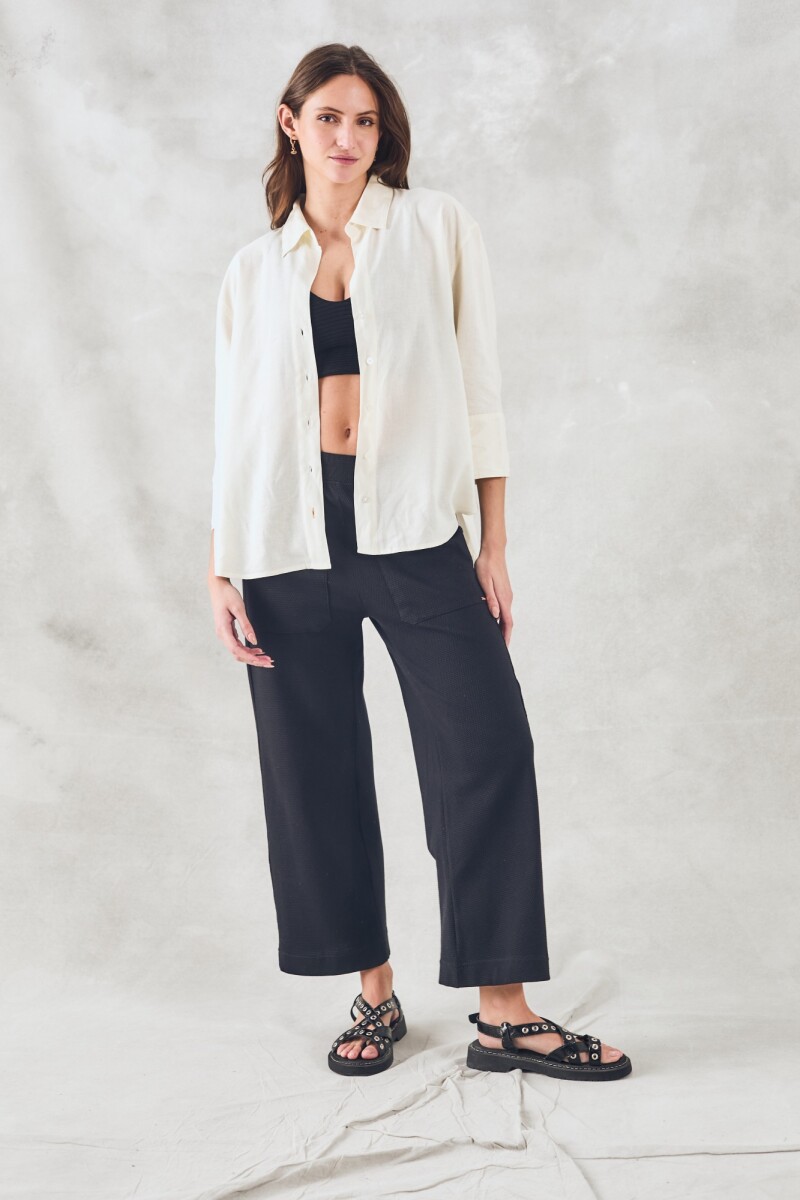 Camisa Con Lino Nácar