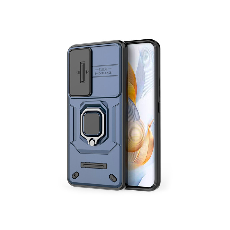 Protector rígido Honor 90 con cubre cámara y anillo color azul Protector Rígido Honor 90 Con Cubre Cámara Y Anillo Color Azul