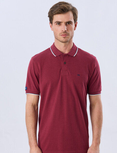 REMERA POLO LISA PIQUÉ Bordo Melange