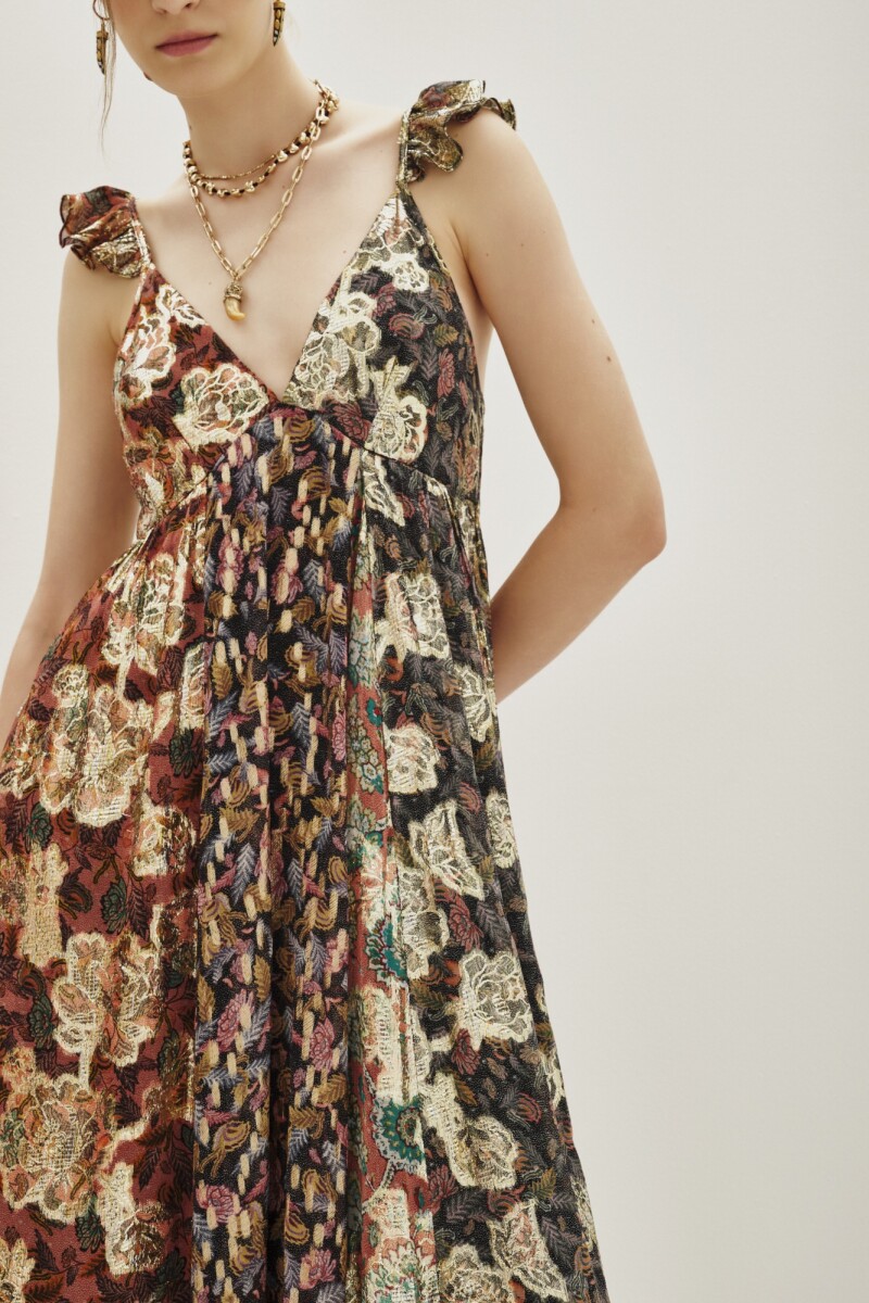 Vestido Boho Jacquard Mix Multicolor