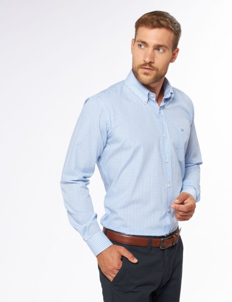 CAMISA SPORT A CUADROS Azul