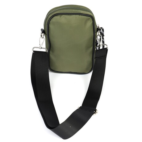 Bolso Compacto Capitoneado con Doble Bolsillo Canva Ideal Celular Verde