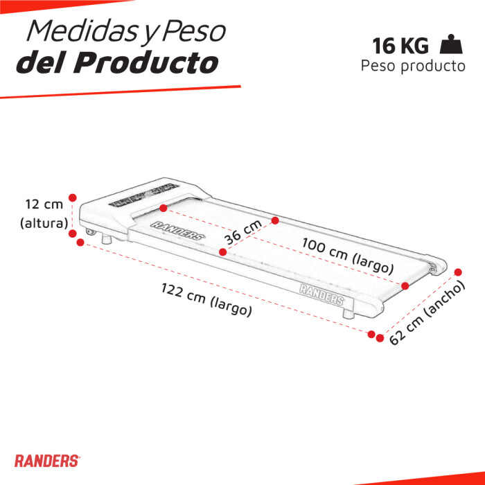 ( ARG-360-x) Caminadora eléctrica plano Randers ( ARG-360-x) Caminadora eléctrica plano Randers
