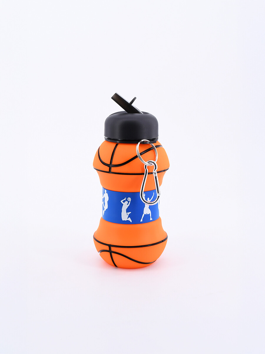 BOTELLA PELOTA BASKET SILICONA - NARANJA 