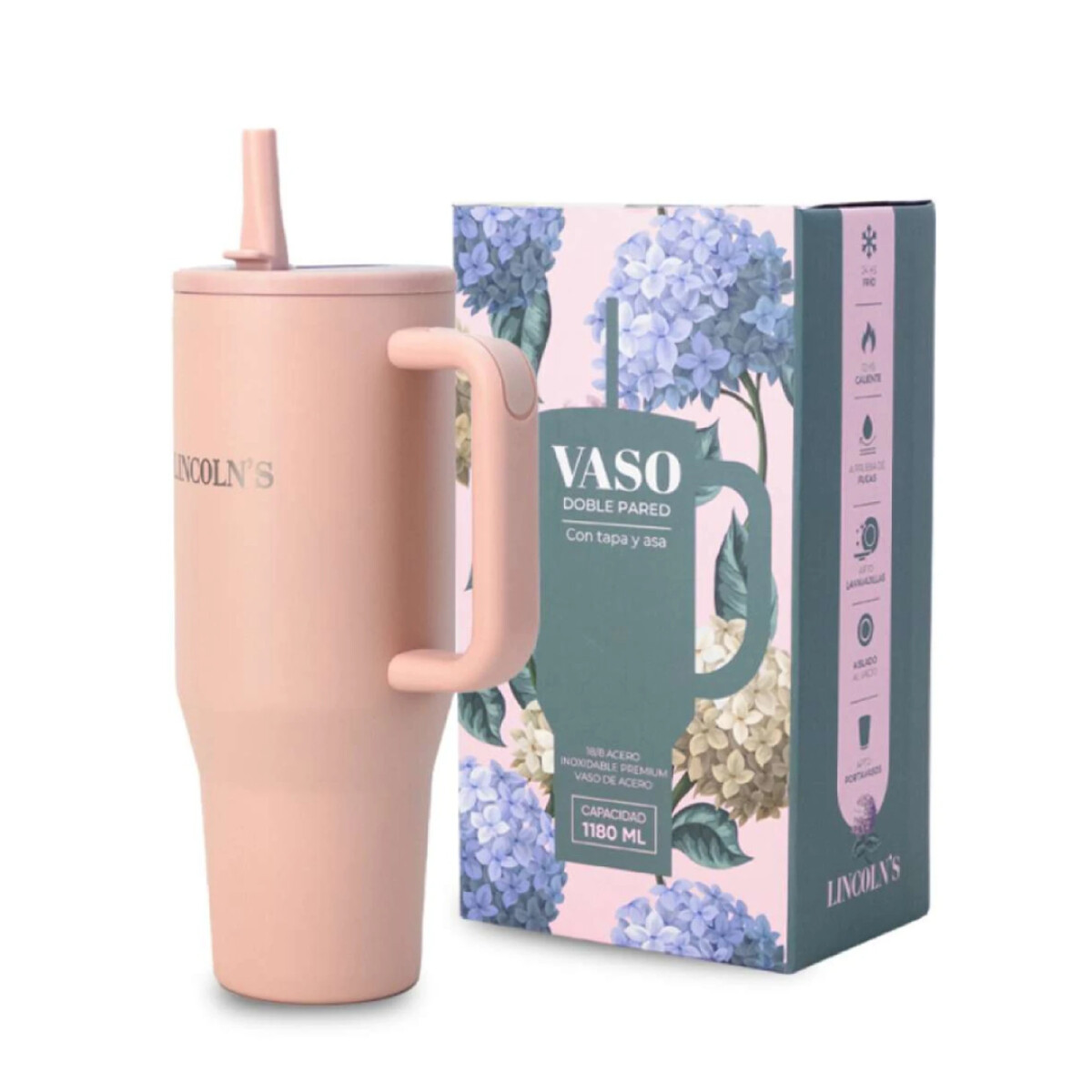 Vaso Termico Drinks - Rosa Palido 