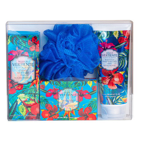 Body Lotion Aqua Di Vartiente Alegría Tropical 200ml + Jabón + Body Splash 120ml + Esponja Pack