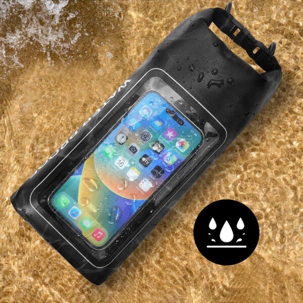 Bolso Estanco 2 Litros Celular Playa Arena Resistente Agua Variante Color Negro