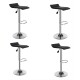 Taburete Kira Pack 4 unidades Rectangular Para Bar Diseño Moderno Negro