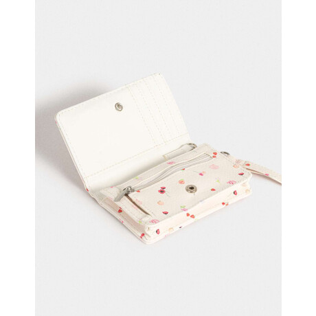 Monedero Cuerina Estampado Flores