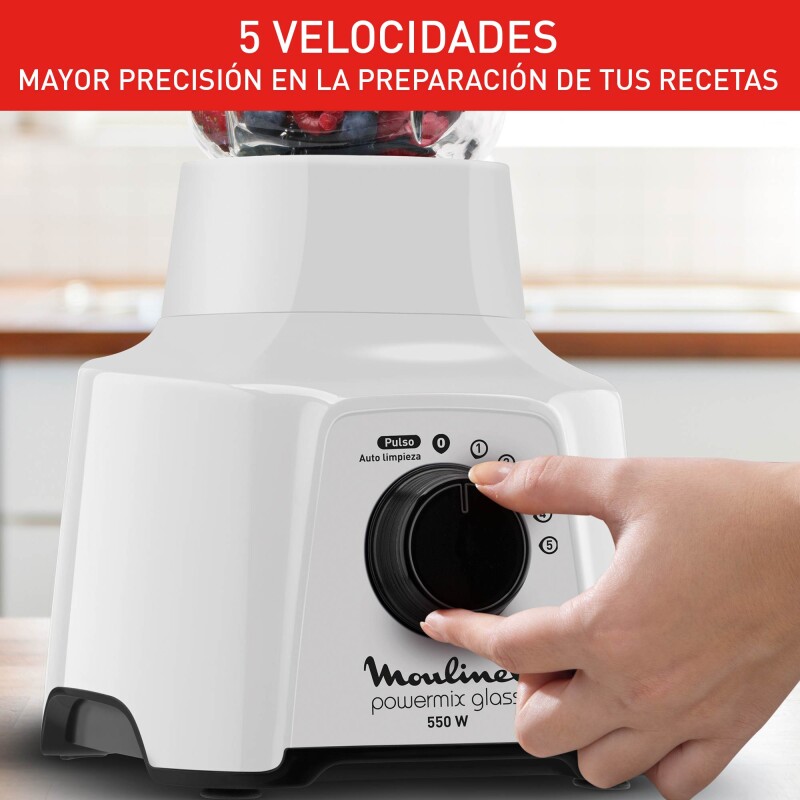 Licuadora Jarra de Vidrio Moulinex 5 velocidades Powermix Licuadora Jarra de Vidrio Moulinex 5 velocidades Powermix