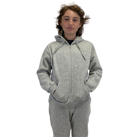 Campera Deportiva Niños en Felpa Gris melange