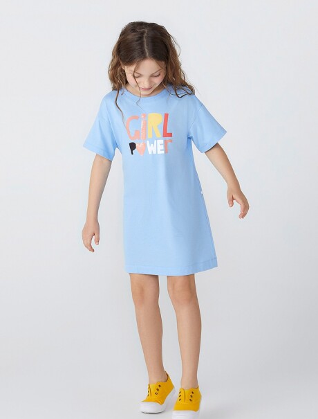 VESTIDO INFANTIL CORTO INFANTIL AZUL