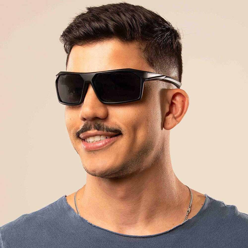 Lentes De Sol Polarizado New Sport Negro/Negro