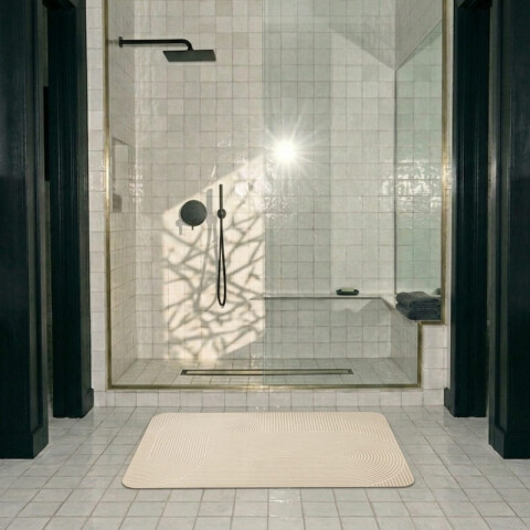 Alfombra secado rápido absorbente beige lineas Alfombra secado rápido absorbente beige lineas