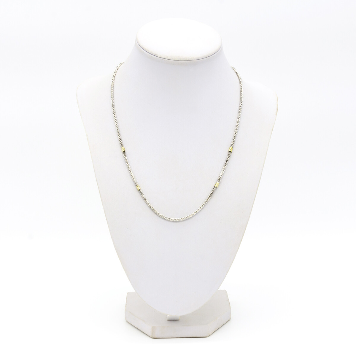 Gargantilla de plata 925 y double en oro 18 ktes, ESPIGA. 