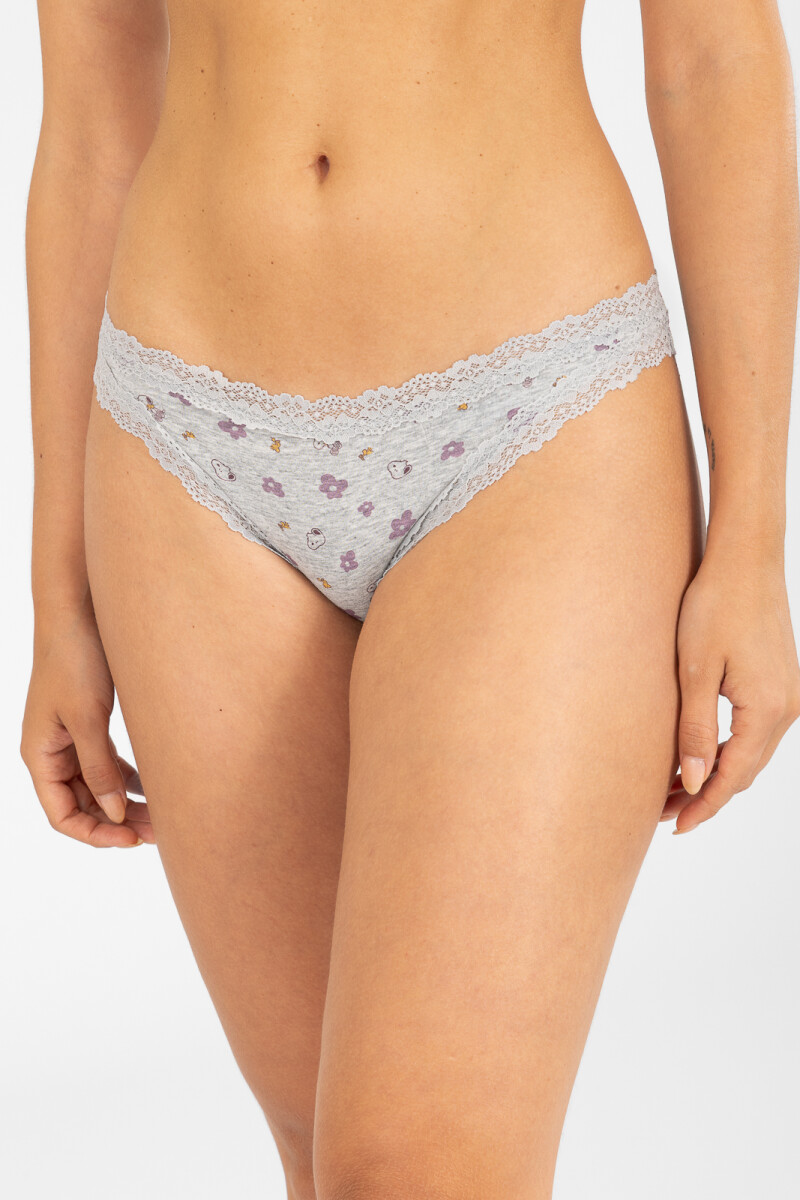 Bikini flower stripe - Gris 