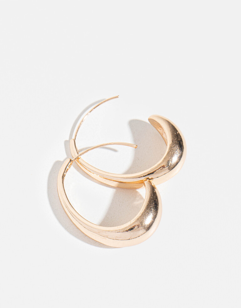 Aros Argollas Metal Aros Chunky - Dorado