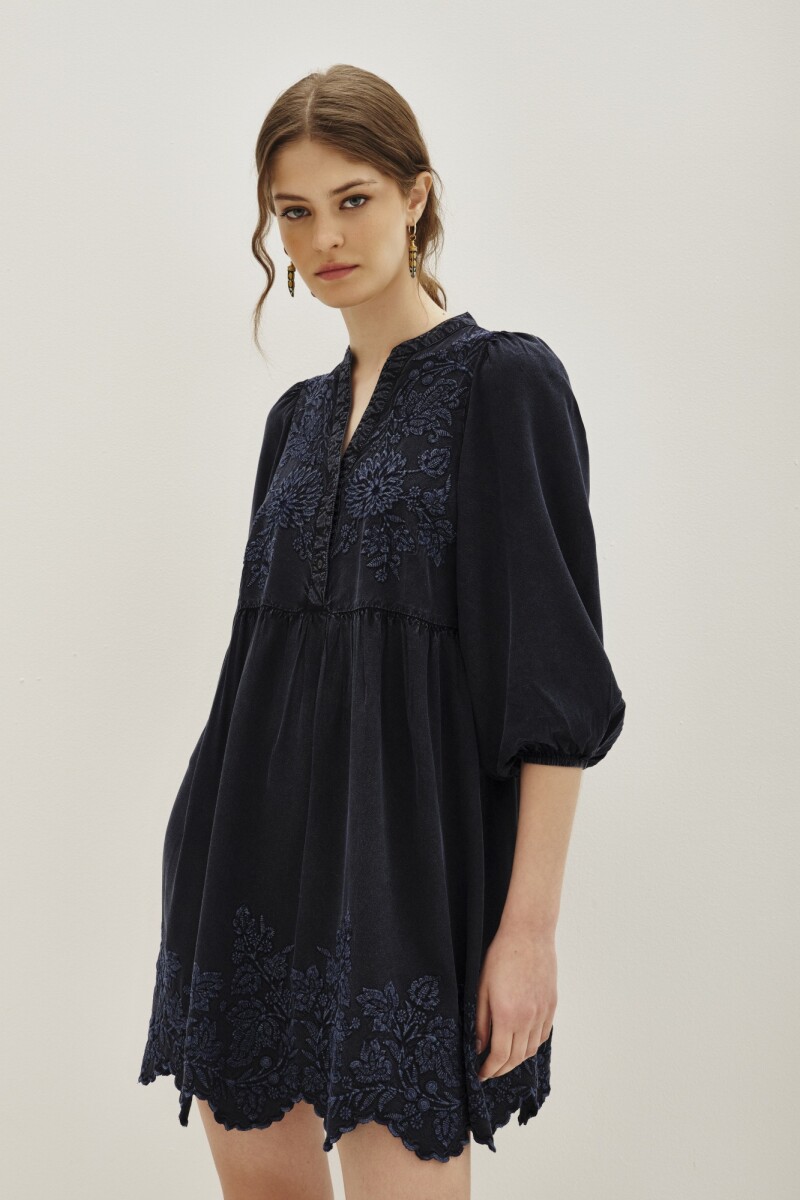 Vestido Rita Tencel Flowers 