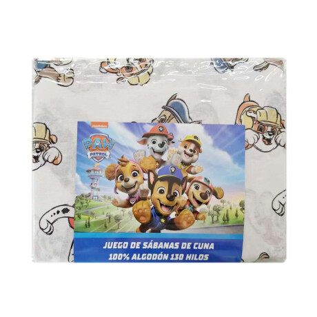 Juego Sábanas para Cuna 130 Hilos 100% Algodón Paw Patrol