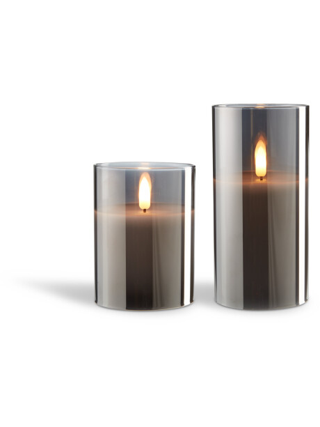 Vela pilar LED KLAUS Ø8xA10cm gris Vela pilar LED KLAUS Ø8xA10cm gris