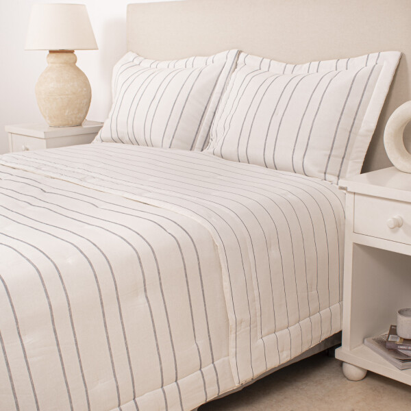 Edredon Col. Naturale Oasis Rayas Espigadas Azules 180 x 240 cm