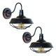 Pack X2 Aplique Galponero Jaula Industrial Vintage Spot 26cm Negro