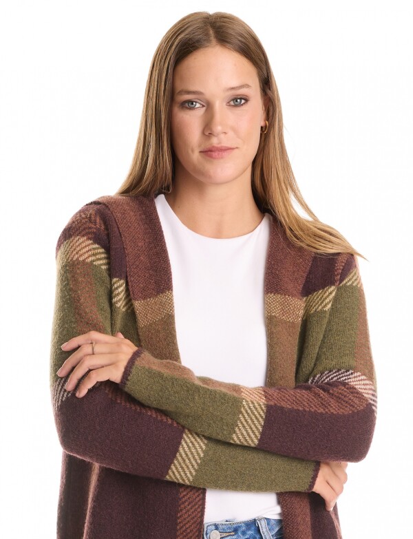 Cardigan Capucha OLIVA/MULTI