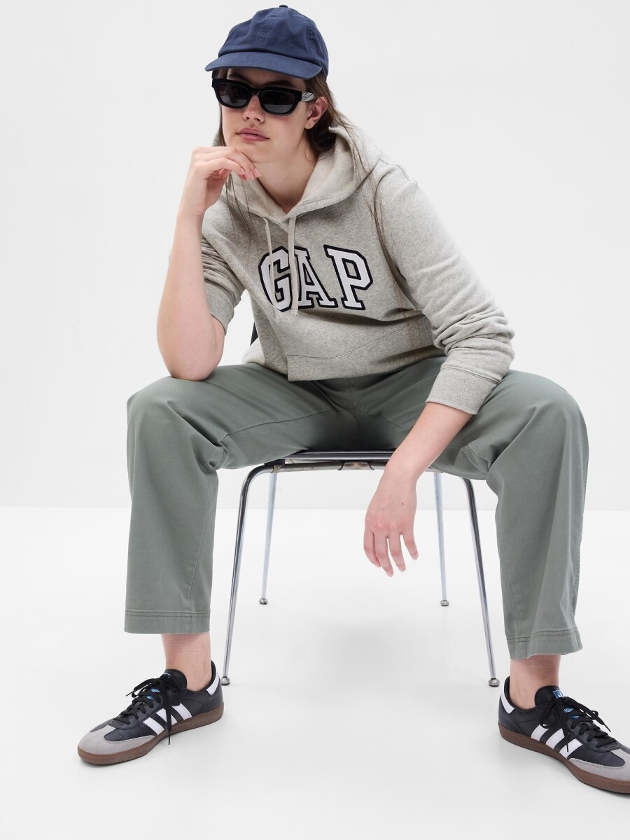 Buzo Canguro Logo Gap Mujer - Light Heather Grey 