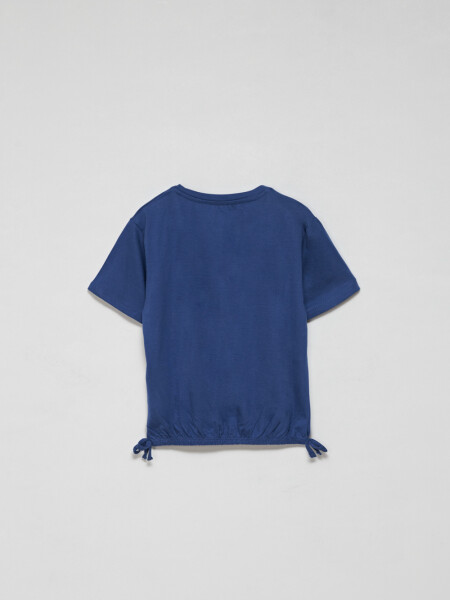 Camiseta manga corta con elástico Azul