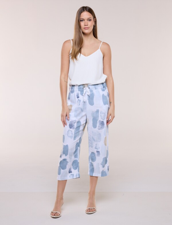 Capri Lino Printed MULTI/GRIS