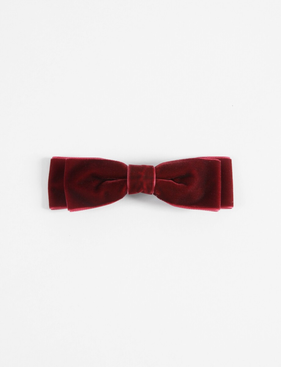 Broche moña terciopelo - bordo 