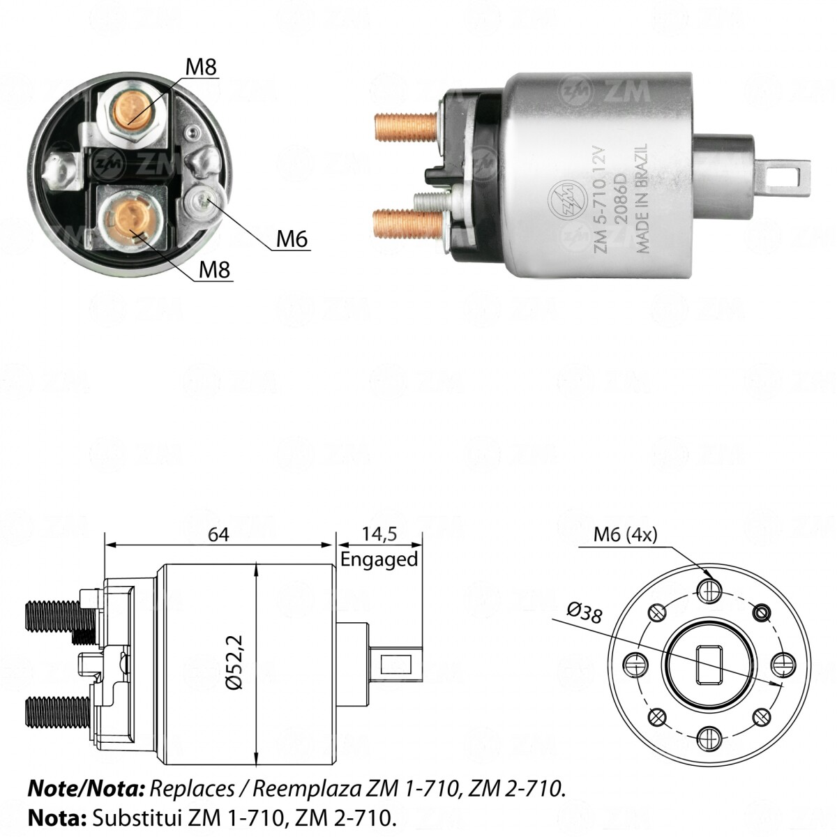 AUTOMATICO DE ARRANQUE NISSAN S/HITACHI FRONTIER-VERSA-SENTRA ZM 
