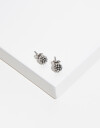 Aros Pasantes Metal Aros Con Micro Bolitas - Plateado Antique Silver
