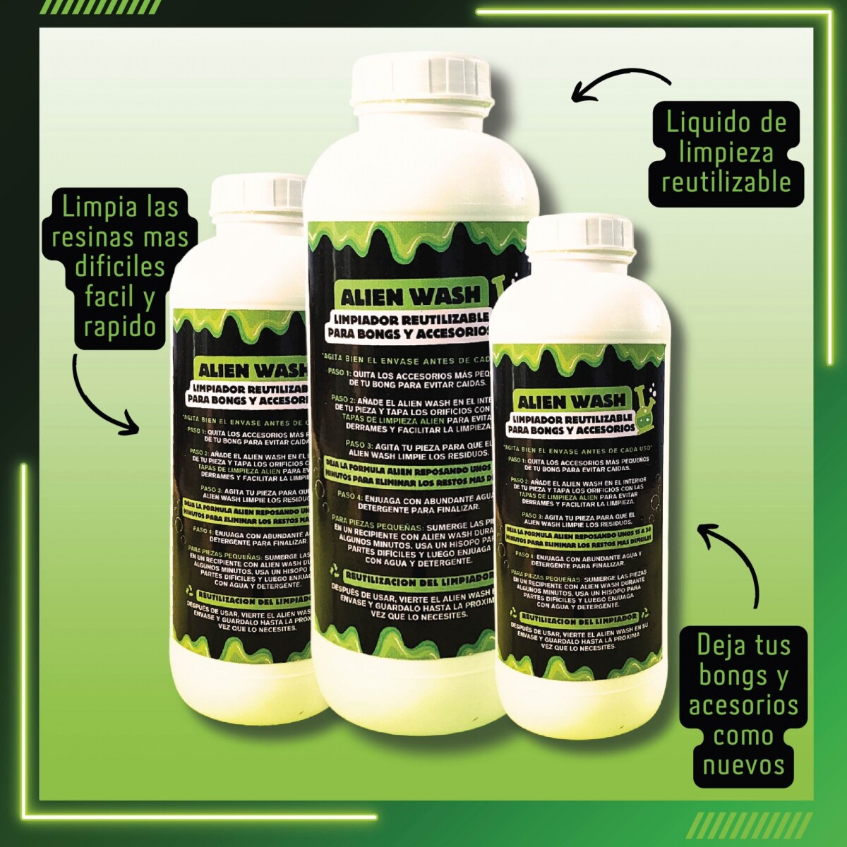 ALIEN WASH LIQ REUTILIZABLE BONGY ACCES -1L 