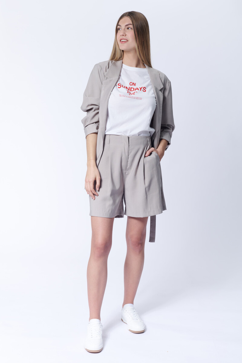 Short lyocel - Beige Grisáceo 