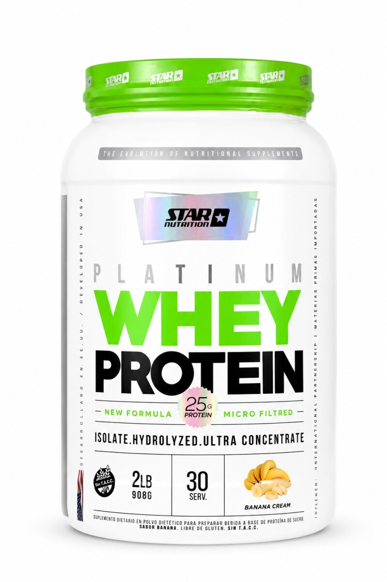 Platinum Whey Protein Banana 2 lb Star Nutrition 
