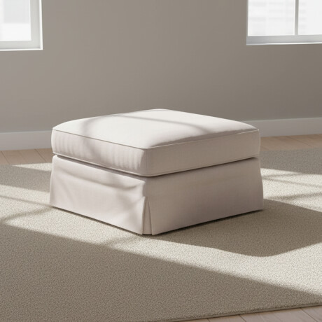 PUFF TELA-Y-MADERA NATURAL-BEIGE CHARLIE NATURAL