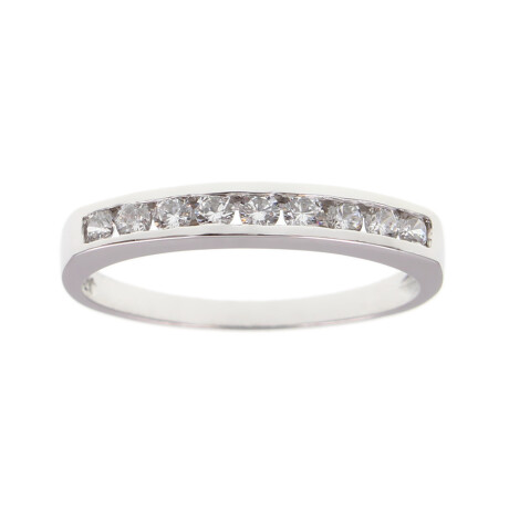 Anillo medio sin fin Chana chico en oro blanco 18k con circonias Anillo medio sin fin Chana chico en oro blanco 18k con circonias