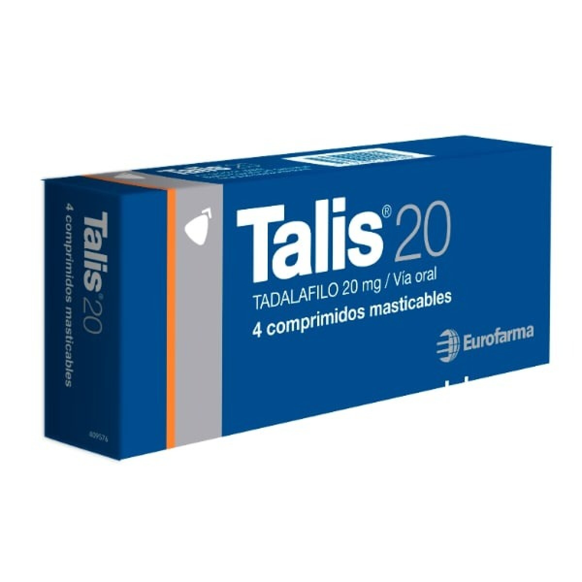 Talis 20 mg x 4 Comprimidos Masticables Mejora del Rendimiento Sexual - TALIS 20 MG 4 COMPRIMIDOS MASTICABLES 