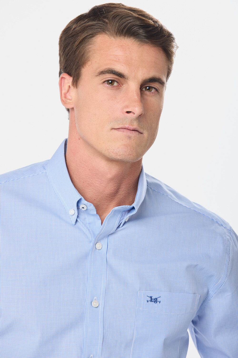 CAMISA CUADROS Celeste