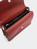 Bolso Bandolera Con Solapa Doble rojo