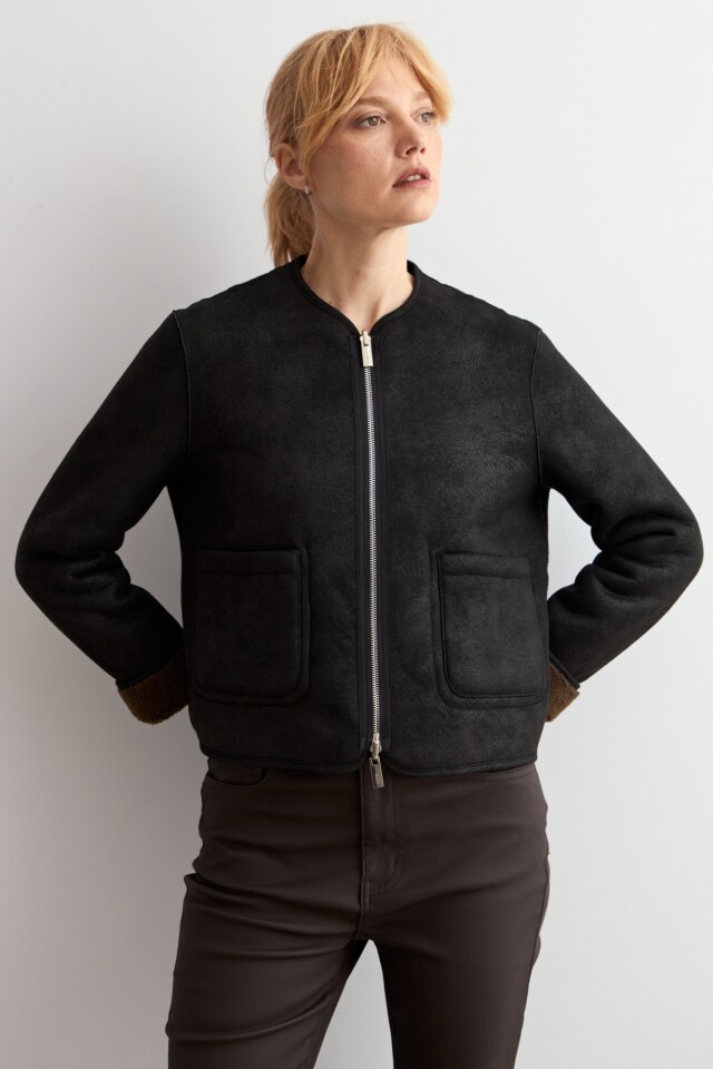Chaqueta reversible chocolate