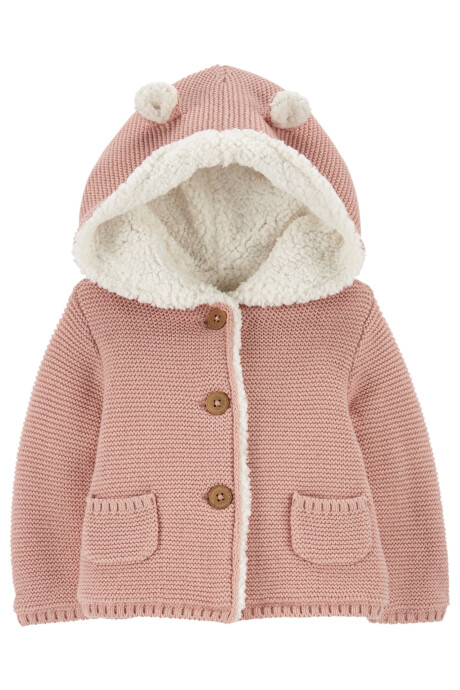 Campera de algodón, con forro de sherpa, rosada Campera de algodón, con forro de sherpa, rosada