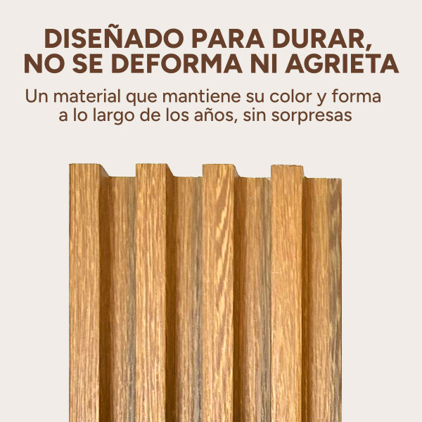 Pack x50 Wpc Simil Madera Wall Panel Lambrin 2.90x16.7 Color Marrón Madera 2