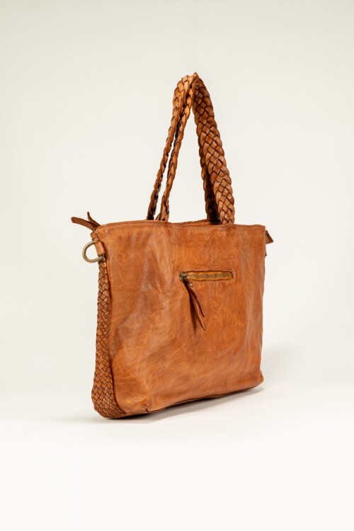 Cartera de cuero Camell